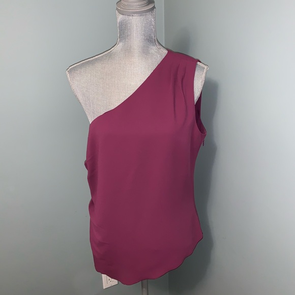 WHITE HOUSE BLACK MARKET NWT one shoulder blouse size 14 wedding guest - Picture 2 of 9